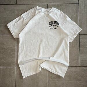 White Oceanside California graphic tee